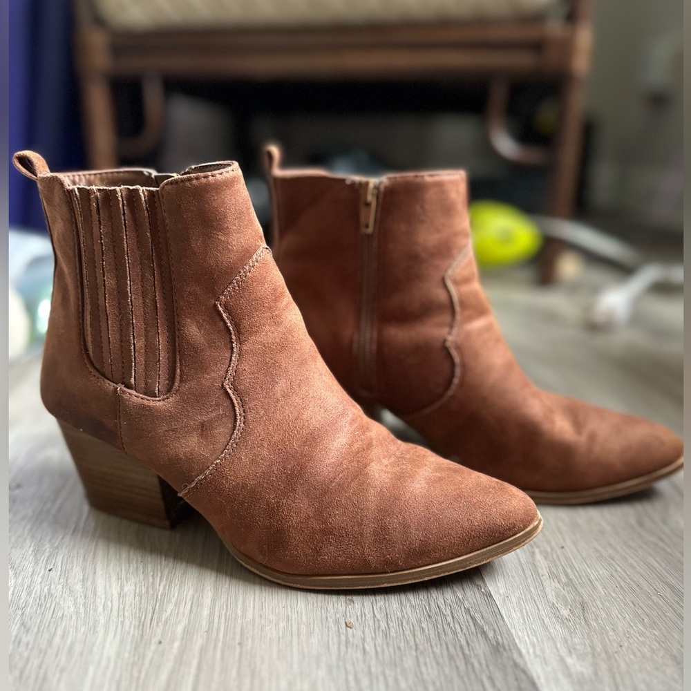 Time and Tru Low Cowboy Western Boots women’s in Brown